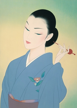 多摩美術大學出身的日本畫家繪製的仕女畫。